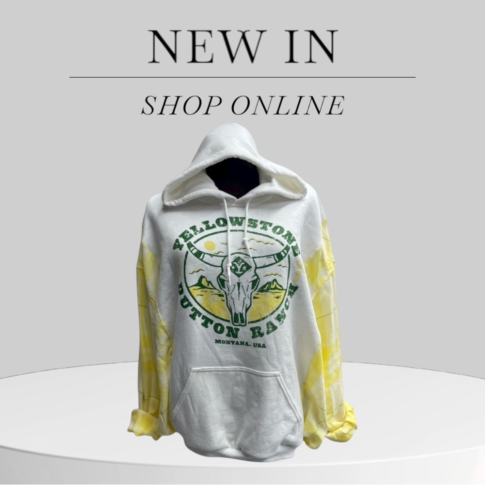Yellowstone Dutton Ranch White and Yellow Sweatshirt / Hoodie